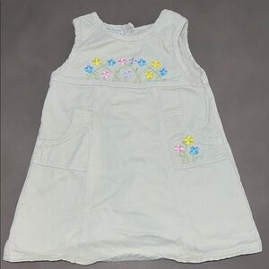 VINTAGE 90s Samara Floral Embroidered Dress - Cream with Flowers and Pockets